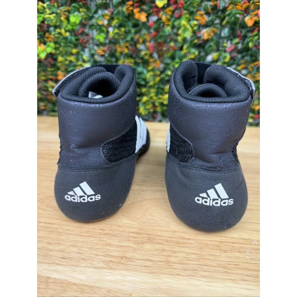Adidas HVC 2 Wrestling Shoes‎ Boxing MMA Ankle Strap AQ3325 Black Men's 7.5